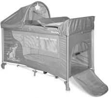 Дитячий манеж Lorelli Moonlight Rocker 2 Layers grey fun